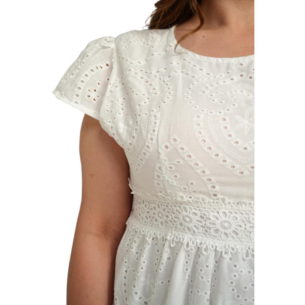 Foto 5 pulgar | Vestido de Algodón 91023 color Blanco Tallas Extras