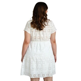 Foto 3 | Vestido Roman Fashion V-MIC-2284 color Blanco Tallas Extras