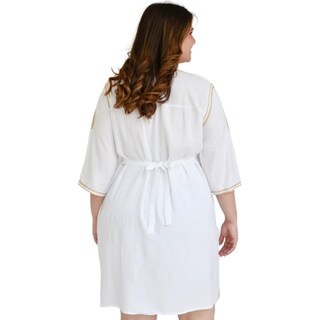 Foto 3 | Vestido Bordado Roman Fashion V-PSH-78180 color Blanco Tallas Extras