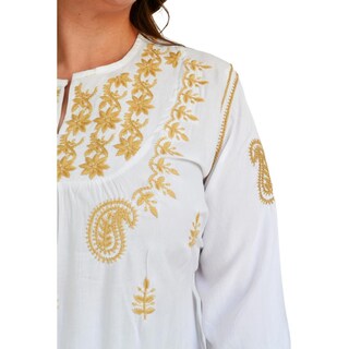 Foto 4 | Vestido Bordado Roman Fashion V-PSH-78180 color Blanco Tallas Extras