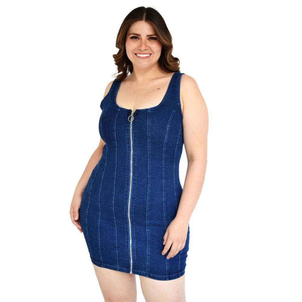 Foto 2 pulgar | Vestido Mini Roman Fashion V-HM-12785-AZUL color Azul de Mezclilla