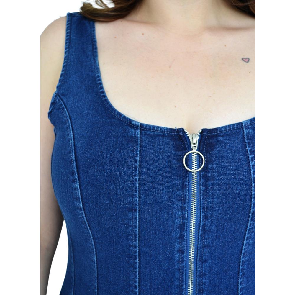 Foto 5 pulgar | Vestido Mini Roman Fashion V-HM-12785-AZUL color Azul de Mezclilla
