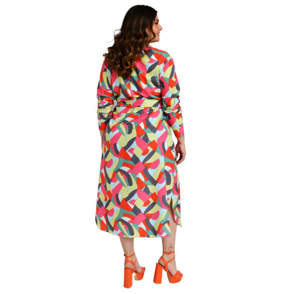 Foto 4 pulgar | Vestido Sublimado Roman Fashion color Amarillo