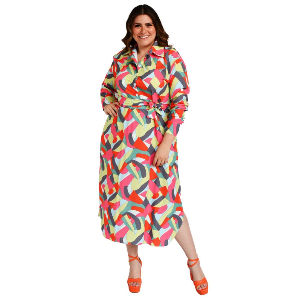 Foto 6 pulgar | Vestido Sublimado Roman Fashion color Amarillo