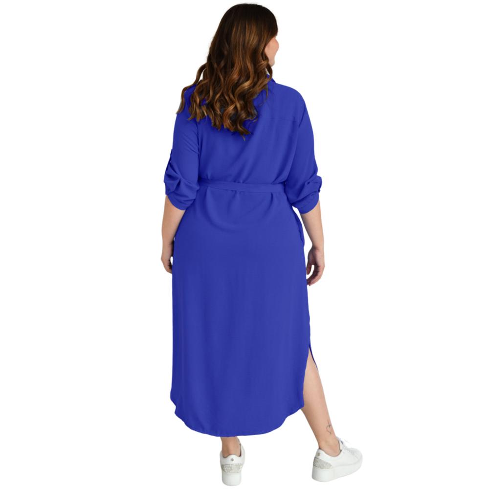 Foto 4 pulgar | Vestido Largo Roman Fashion Tallas Extras 1765 color Azul