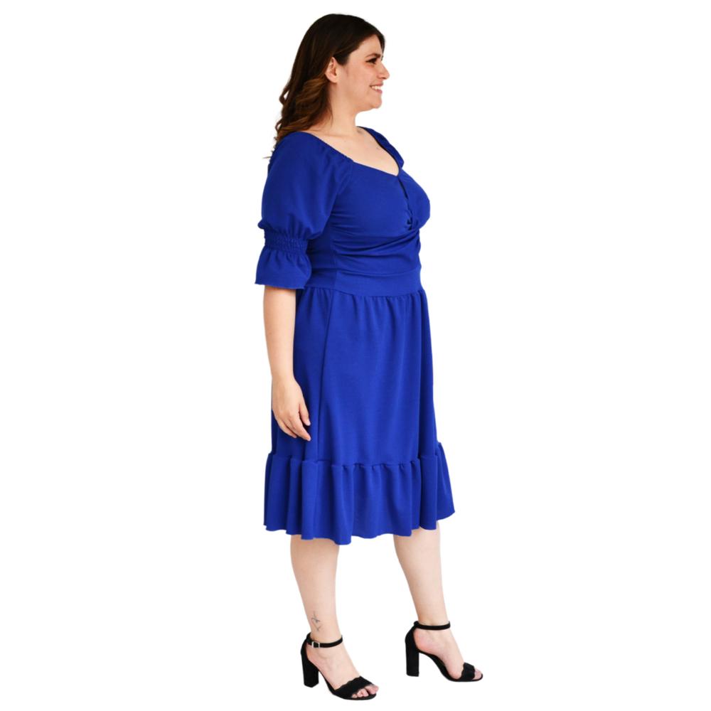 Foto 3 pulgar | Vestido con Nudo Roman Fashion color Azul para Mujer