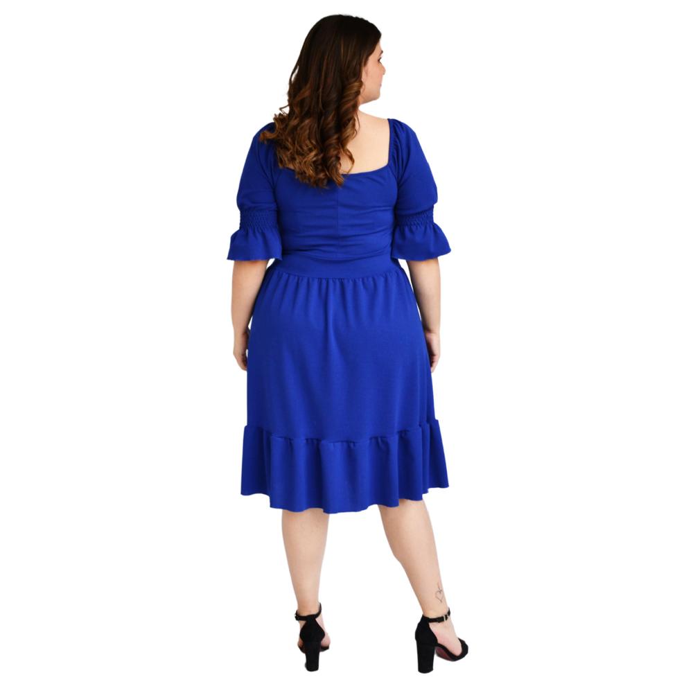 Foto 4 pulgar | Vestido con Nudo Roman Fashion color Azul para Mujer