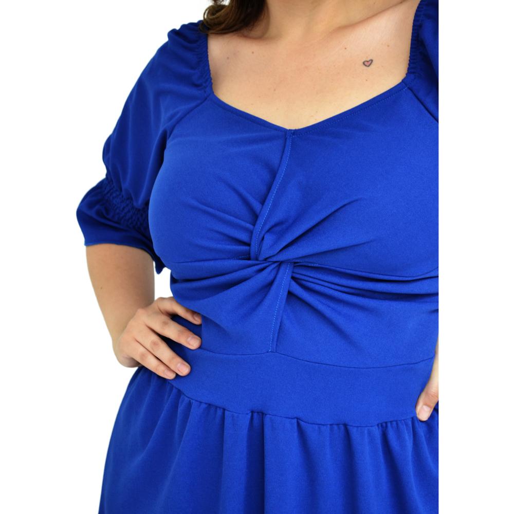 Foto 5 pulgar | Vestido con Nudo Roman Fashion color Azul para Mujer