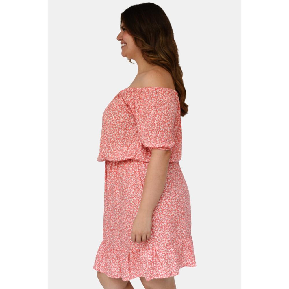 Foto 3 pulgar | Vestido Campesino Roman Fashion Tallas Extras 4191 color Coral