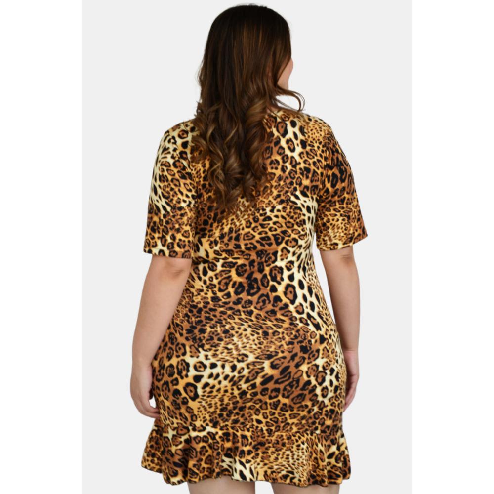 Foto 4 pulgar | Vestido Escote Cruzado Roman Fashion Animal Print