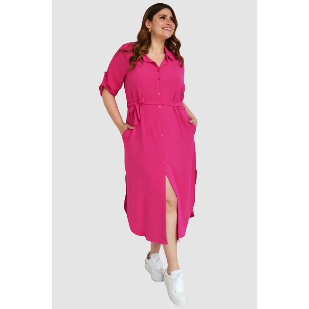 Foto 2 pulgar | Vestido Largo Roman Fashion V-MIC-1765 Rosa Tallas Extras