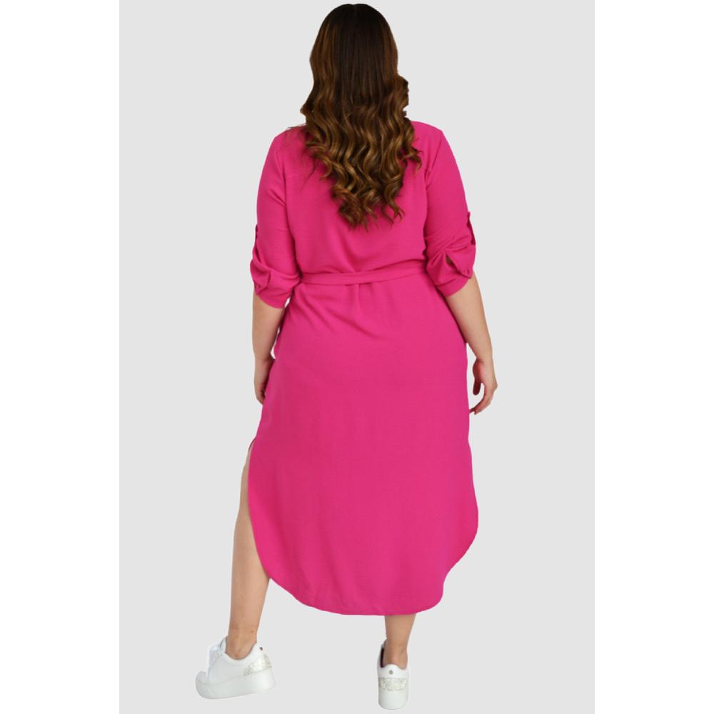 Foto 3 pulgar | Vestido Largo Roman Fashion V-MIC-1765 Rosa Tallas Extras