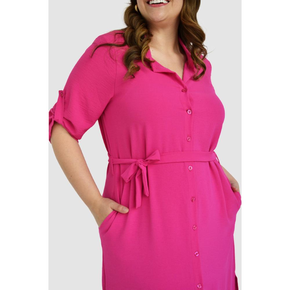 Foto 4 pulgar | Vestido Largo Roman Fashion V-MIC-1765 Rosa Tallas Extras