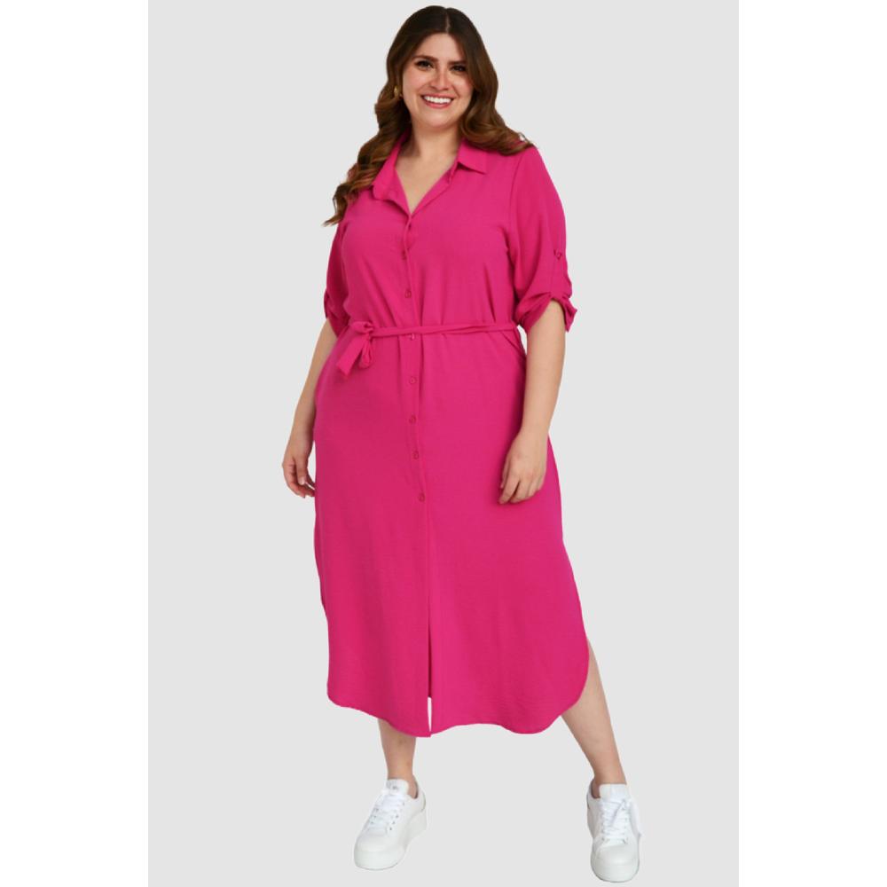 Foto 5 pulgar | Vestido Largo Roman Fashion V-MIC-1765 Rosa Tallas Extras