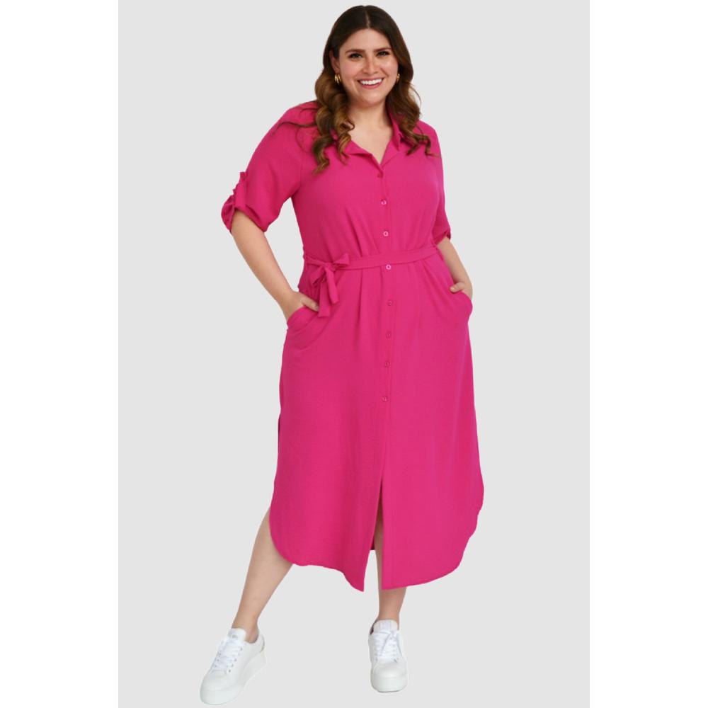 Foto 6 pulgar | Vestido Largo Roman Fashion V-MIC-1765 Rosa Tallas Extras