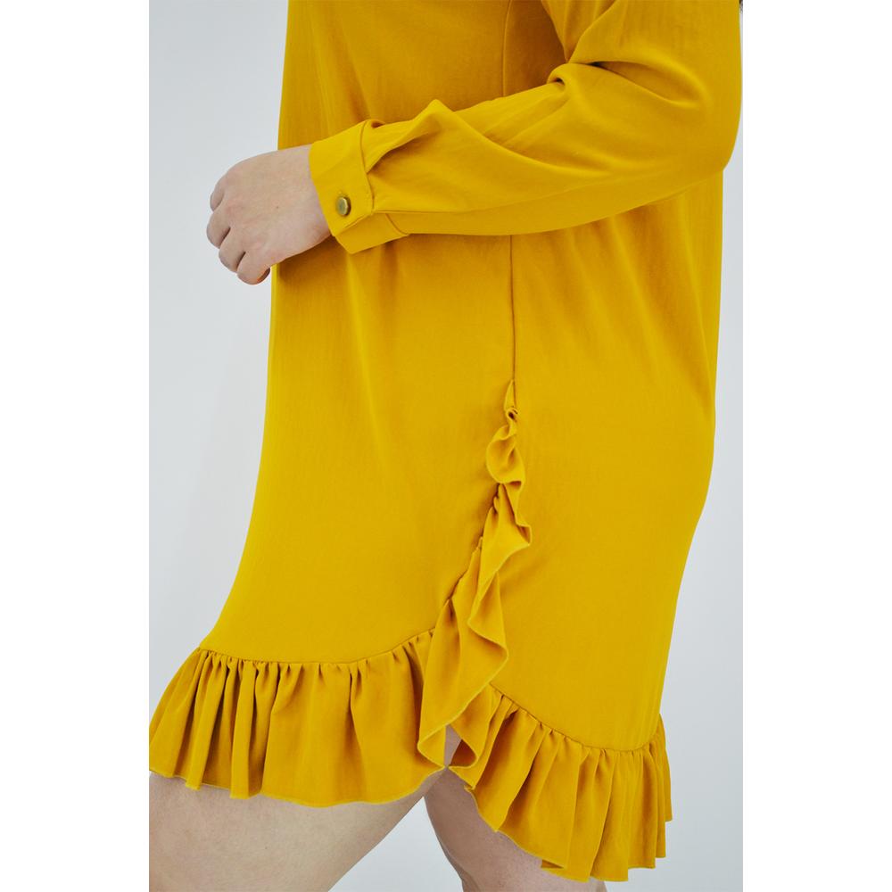 Foto 5 pulgar | Vestido con Olán Roman Fashion Tallas Extras 1270 color Marrón