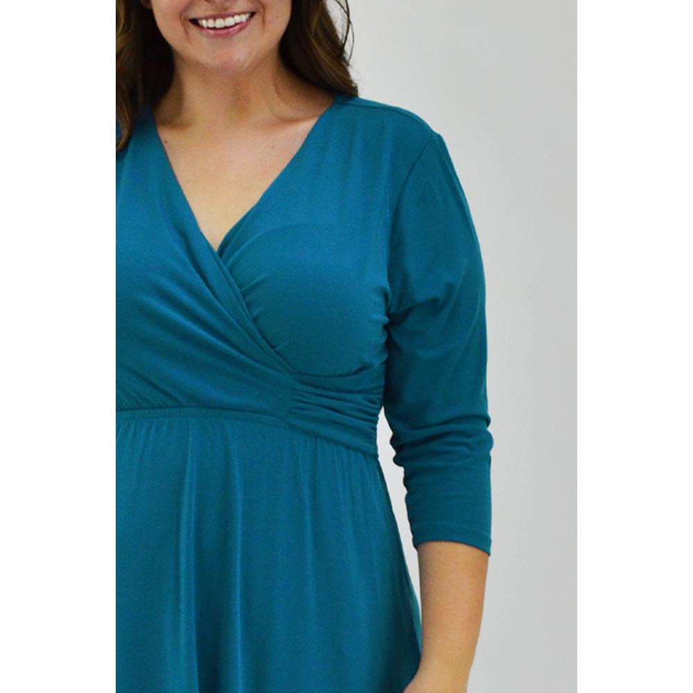 Foto 5 pulgar | Vestido Escote Cruzado Tallas Extras 2972 color Azul