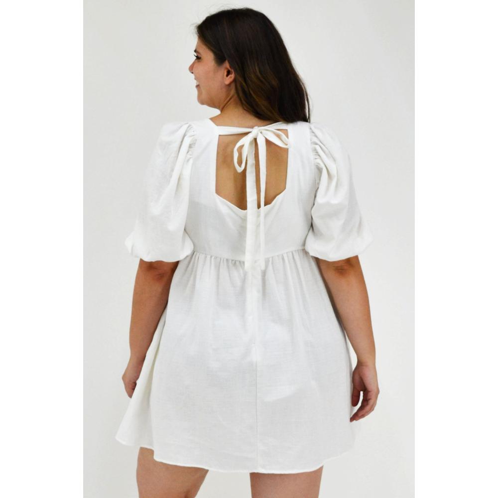Foto 4 pulgar | Vestido de Algodón Roman Fashion Tallas Extras 1008 color Blanco