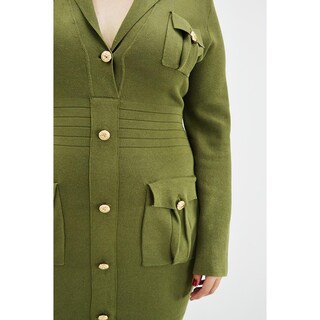 Foto 4 | Vestido Tejido Roman Fashion Tallas Extras 968 color Verde
