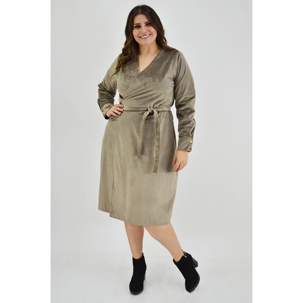 Foto 7 pulgar | Vestido Envolvente Roman Fashion Marrón