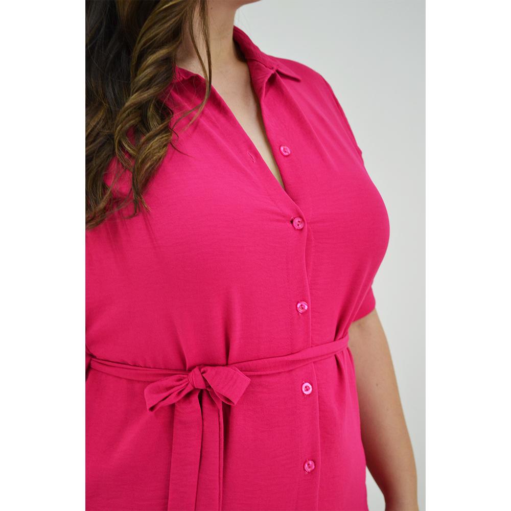 Foto 5 pulgar | Vestido Camisero Roman Fashion Tallas Extras 1939 color Rosa