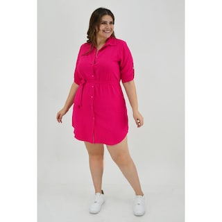 Foto 5 | Vestido Camisero Roman Fashion Tallas Extras 1939 color Rosa