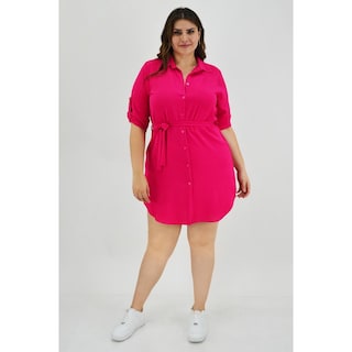 Foto 6 | Vestido Camisero Roman Fashion Tallas Extras 1939 color Rosa