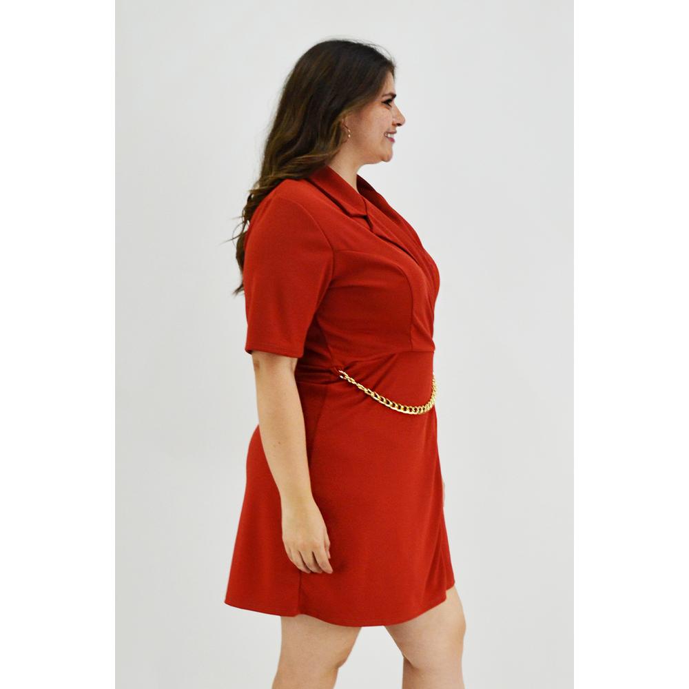 Foto 2 | Vestido con Cadena Roman Fashion V-GR-4317 Chedron Tallas Extras