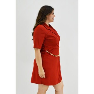 Foto 2 | Vestido con Cadena Roman Fashion V-GR-4317 Chedron Tallas Extras