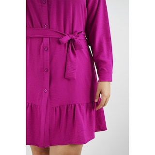 Foto 4 | Vestido Camisero Con Olán Roman Fashion /tallas Extras, 2264 (magenta) Fucsia Oscuro