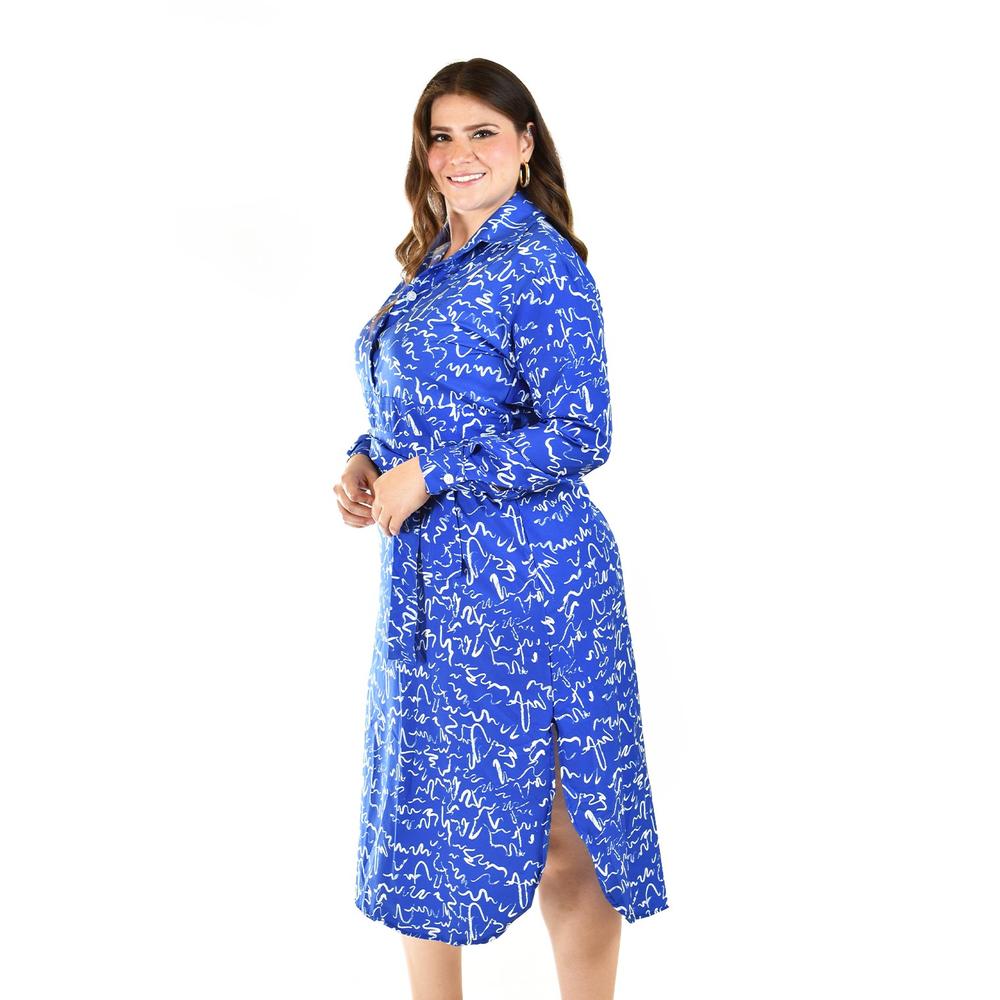 Foto 2 | Vestido Roman Fashion Sublimado Azul para Mujer