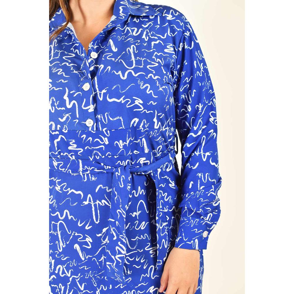 Foto 4 | Vestido Roman Fashion Sublimado Azul para Mujer