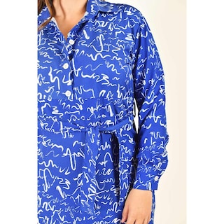 Foto 4 | Vestido Roman Fashion Sublimado Azul para Mujer