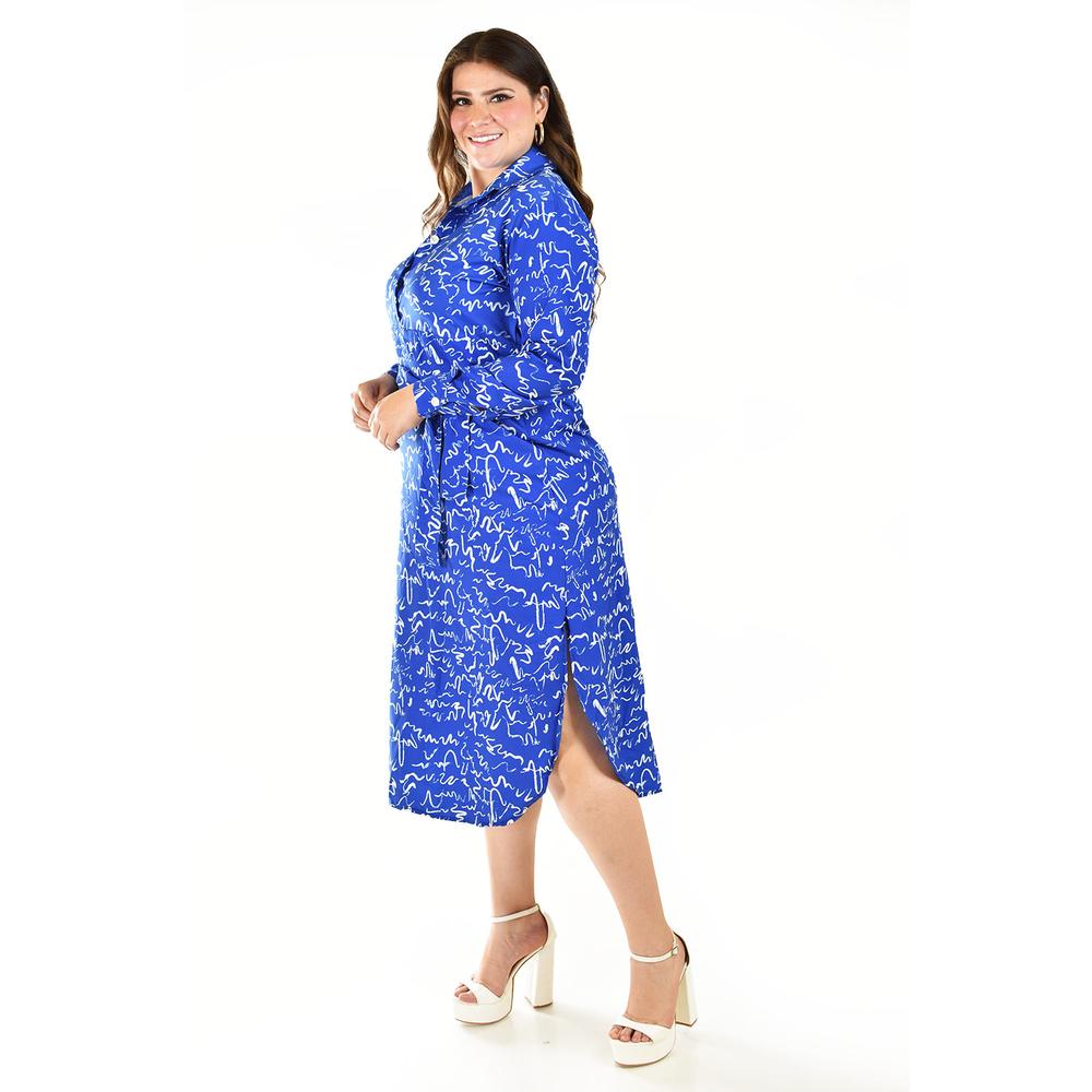 Foto 6 pulgar | Vestido Roman Fashion Sublimado Azul para Mujer