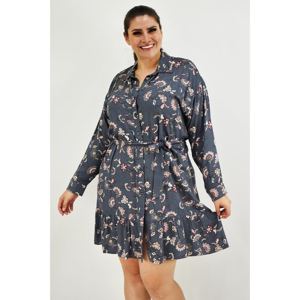 Foto 2 pulgar | Vestido Tribal Roman Fashion /tallas Extras, 2253 (gris) Gris