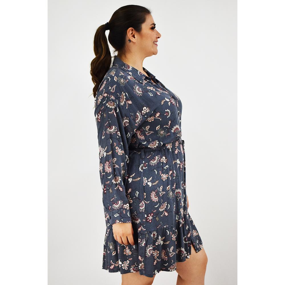 Foto 2 | Vestido Tribal Roman Fashion /tallas Extras, 2253 (gris) Gris