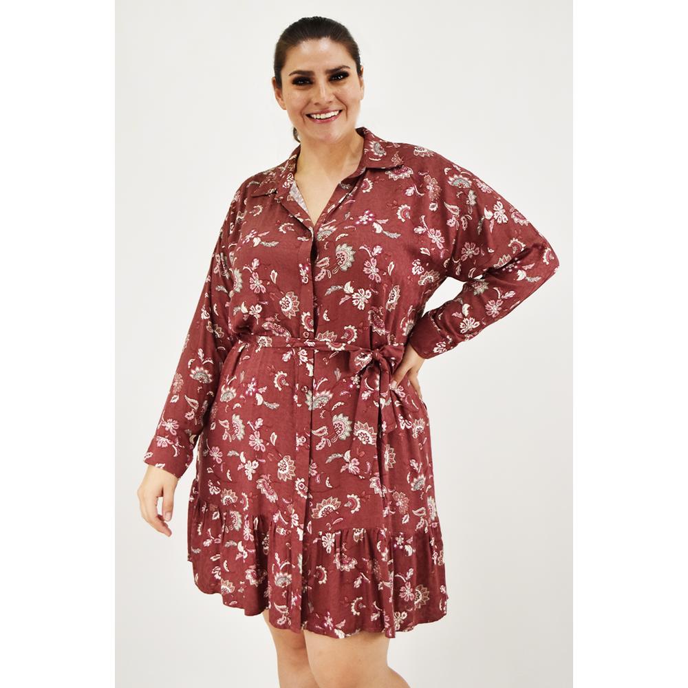 Foto 1 | Vestido Tribal Roman Fashion Vino Tallas Extras para Mujer