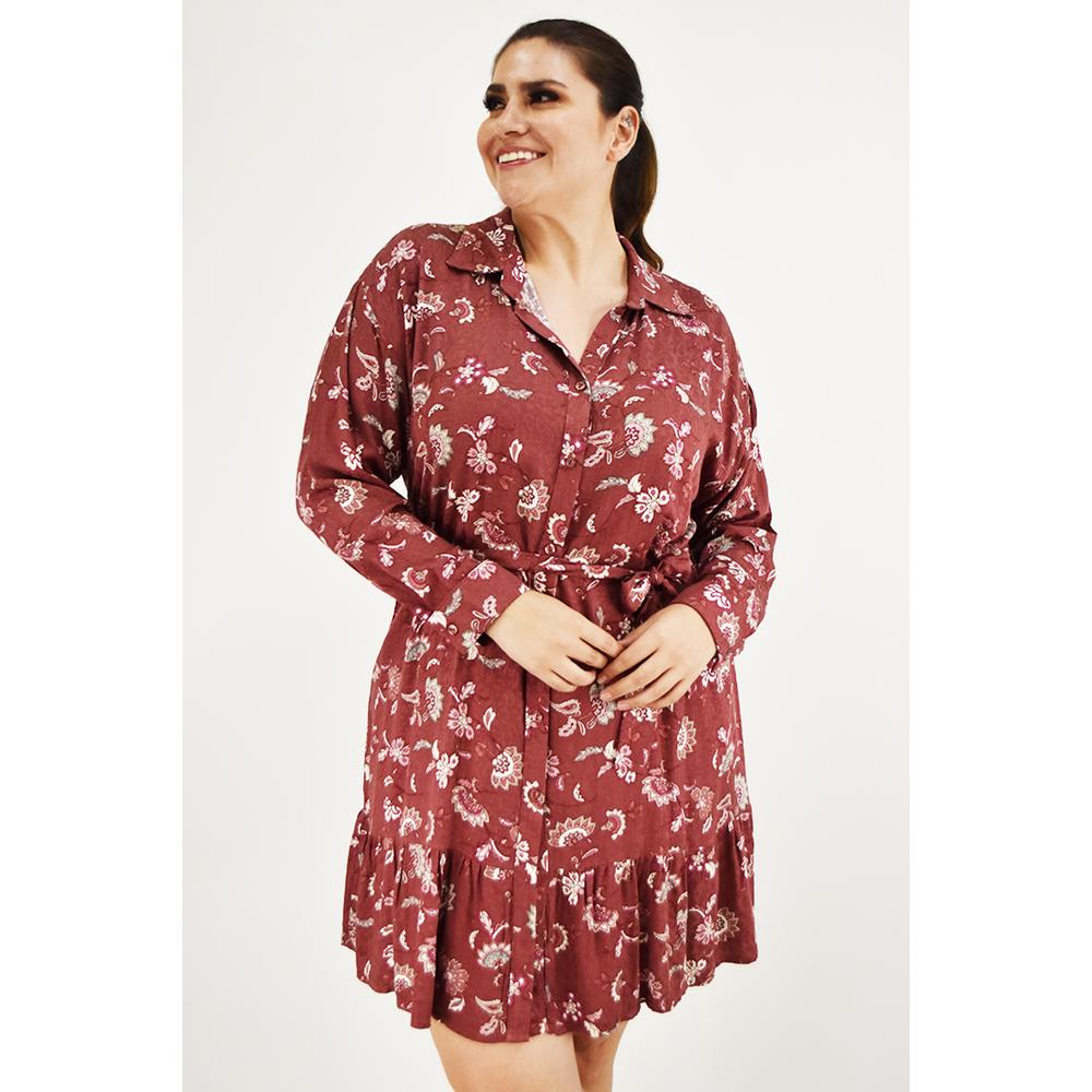 Foto 5 | Vestido Tribal Roman Fashion Vino Tallas Extras para Mujer