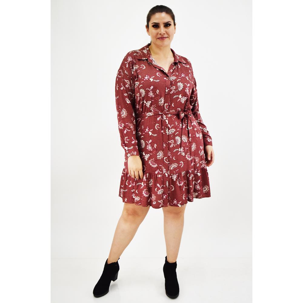 Foto 6 | Vestido Tribal Roman Fashion Vino Tallas Extras para Mujer