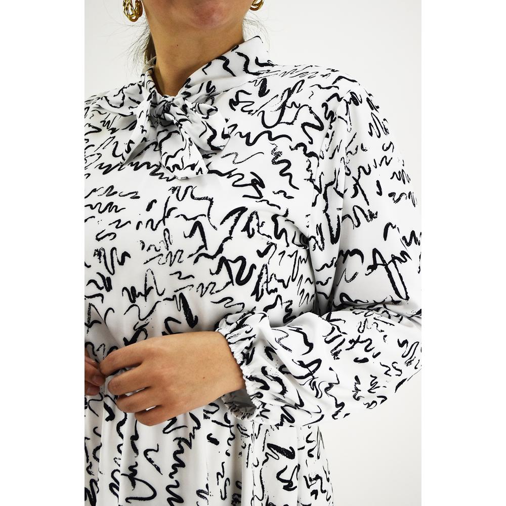 Foto 5 pulgar | Vestido Sublimado Letras Roman Fashion Blanco Tallas Extras para Mujer