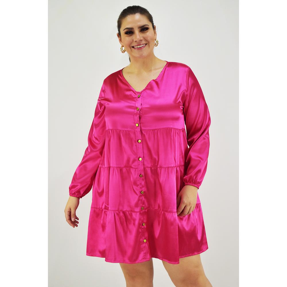 Foto 2 pulgar | Vestido Roman Fashion Tallas Extras 1250 Rosa