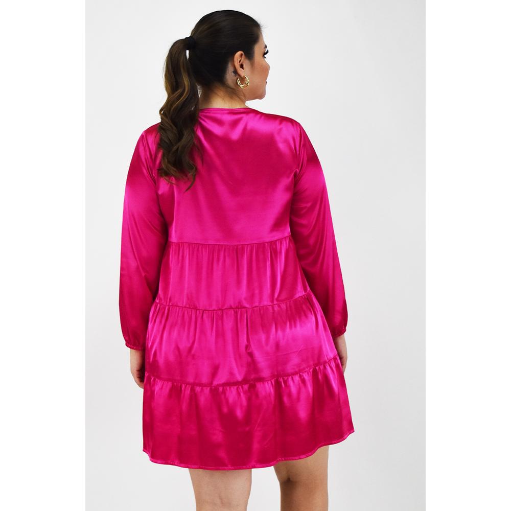 Foto 4 pulgar | Vestido Roman Fashion Tallas Extras 1250 Rosa