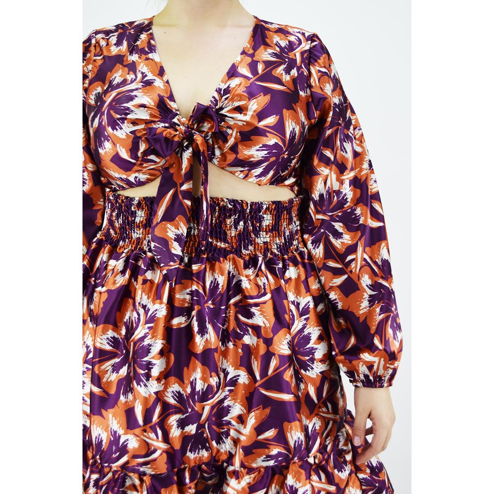 Foto 4 | Vestido Escote de Moño Roman Fashion Tallas Extras 4318 color Vino