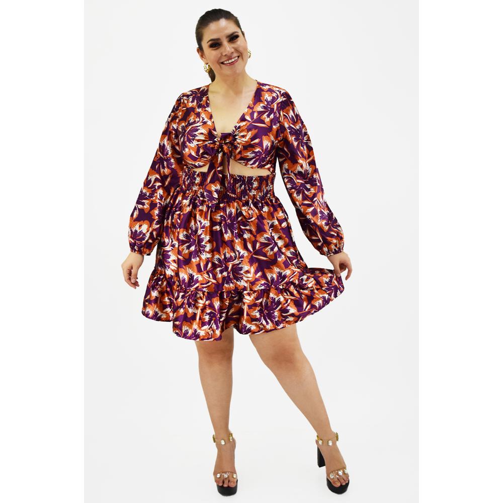 Foto 6 | Vestido Escote de Moño Roman Fashion Tallas Extras 4318 color Vino