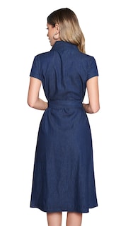 Foto 2 | Vestido Devendi Azul Mezclilla Falda Circular