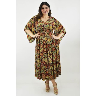 Foto 1 | Vestido Boho Tallas Extras 23811 Vino