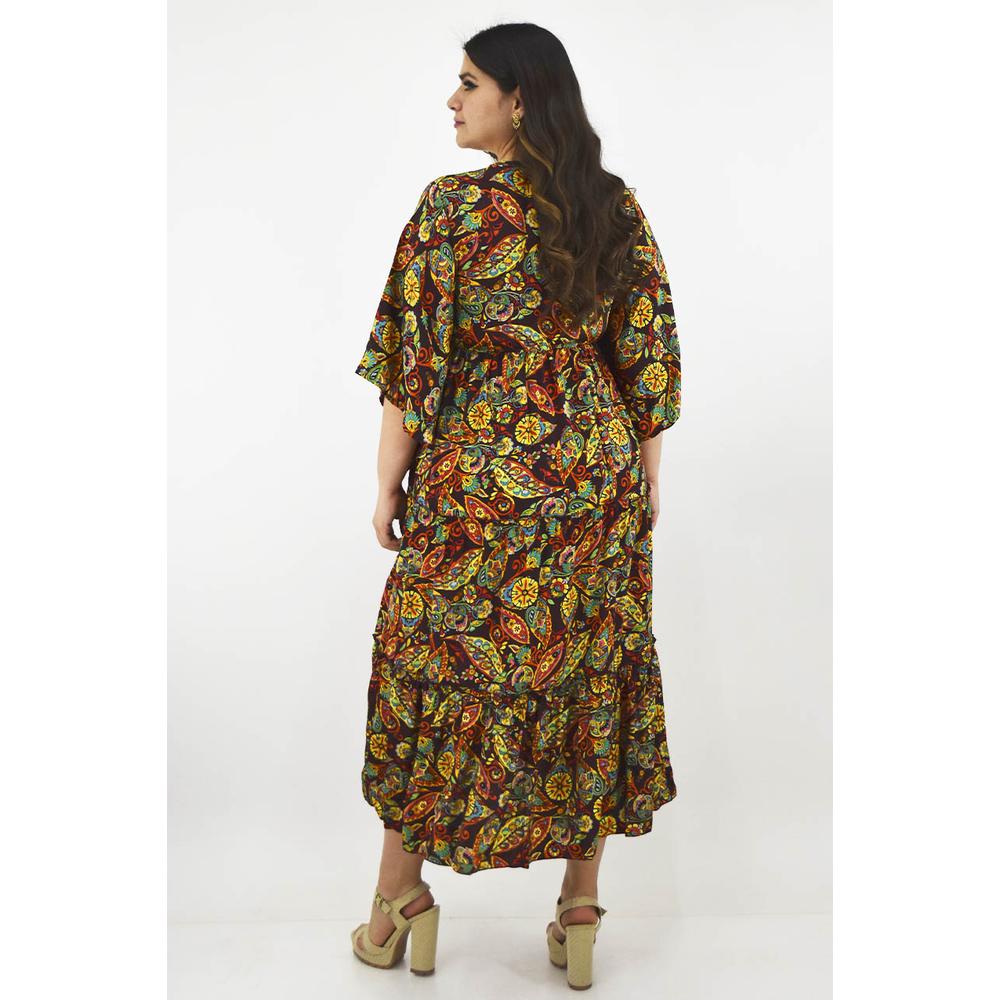 Foto 4 pulgar | Vestido Boho Tallas Extras 23811 Vino