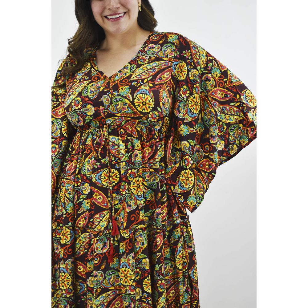Foto 5 pulgar | Vestido Boho Tallas Extras 23811 Vino