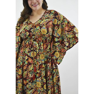Foto 4 | Vestido Boho Tallas Extras 23811 Vino