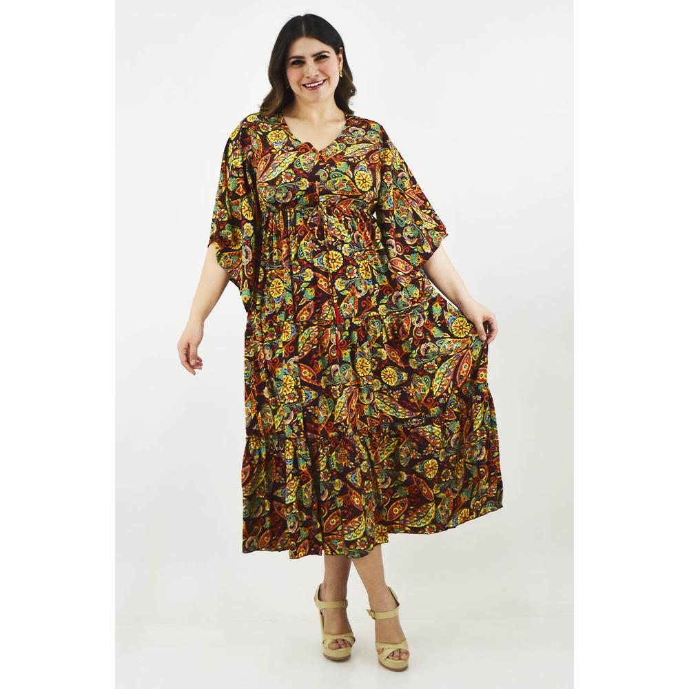 Foto 7 pulgar | Vestido Boho Tallas Extras 23811 Vino